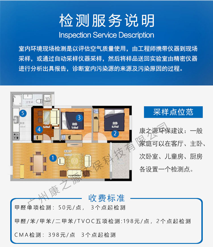 甲醛檢測收費標準